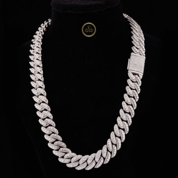 Ivevar Men's VVS1 Lab Grown Diamond Cuban Link Chain 925 Sterling Silver Hip Hop Style