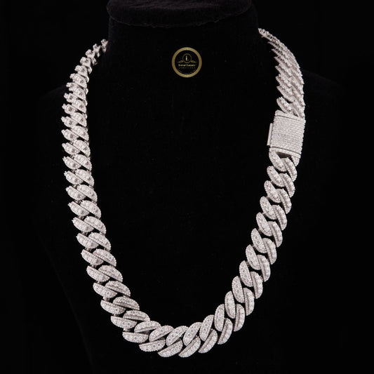 Ivevar Men's VVS1 Lab Grown Diamond Cuban Link Chain 925 Sterling Silver Hip Hop Style