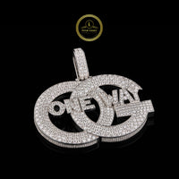 Initial Letter Pendant with Round Brilliant Pave Set Moissanite Diamonds Hip Hop Jewelry