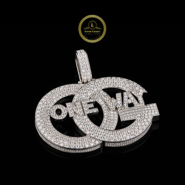 Initial Letter Pendant with Round Brilliant Pave Set Moissanite Diamonds Hip Hop Jewelry