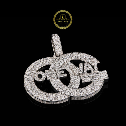 Initial Letter Pendant with Round Brilliant Pave Set Moissanite Diamonds Hip Hop Jewelry