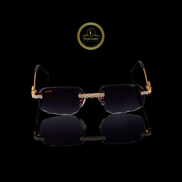 Custom Pear Cut Diamond Sunglasses Rimless Luxury Eye wear