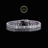Emerald Cut Channel Set Moissanite Diamond Tennis Bracelet