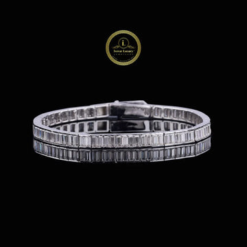 Emerald Cut Channel Set Moissanite Diamond Tennis Bracelet
