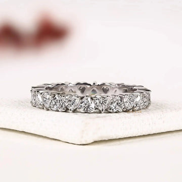 Heart Shape Lab Grown Diamond Full Eternity Stacking Band