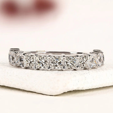 Princess Cut Lab Grown Diamond Half Eternity Band