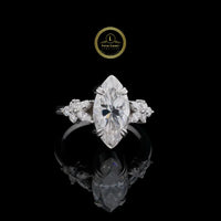Marquise Cut Three Stone Lab Grown Diamond Engagement Ring