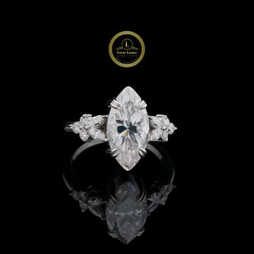 Marquise Cut Three Stone Lab Grown Diamond Engagement Ring