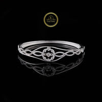Round Cut Moissanite Diamond Twisted Infinity Bangle Bracelet