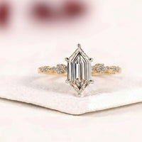 Dutch Marquise Solitaire with Accent Lab Diamond Ring