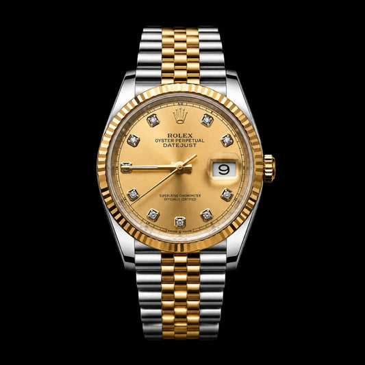 Two-Tone Dial Automatic Watch with Date Display