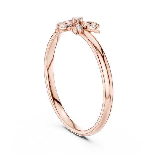 Nature Inspired Round Lab Grown Diamond Flower Ring