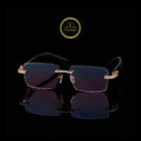 Custom Diamond Rimless Sunglasses Gold Luxury Designer Shades