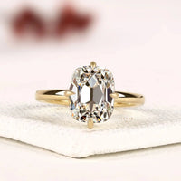 Elongated Cushion Cut Lab Grown Diamond Solitaire Engagement Ring