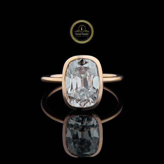 Elongated Cushion Cut Lab Diamond Bezel Set