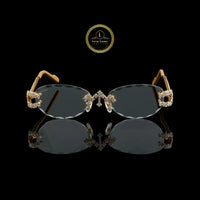 Pear Cut Diamond Crown Royale Elite Rimless Shades Luxury Statement Collection