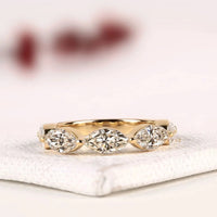East West Marquise Cut Lab Grown Eternity Wedding Band