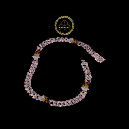 Custom Symmetrical Rounded Motif Layering Chain Featuring Micro Lab Grown Diamonds
