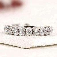 Oval Cut Lab Grown Diamond Half Eternity Band