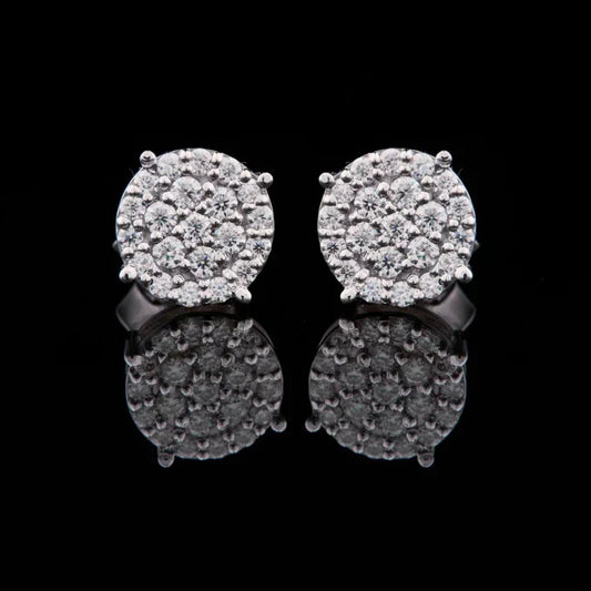 0.56 TCW Premium Moissanite Round Multi Stone Cluster Stud Earrings with Exceptional Radiance