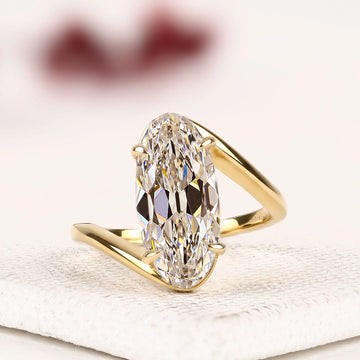 Oval Cut Moissanite Diamond Bypass luxury Engagement Ring