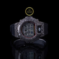 Black Diamond Pave Digital Sports Watch with Resin Strap & LCD Display