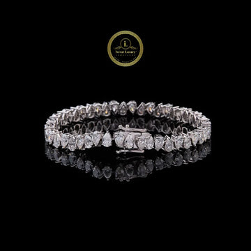 Pear Shape Cut Moissanite Diamond Tennis Bracelets