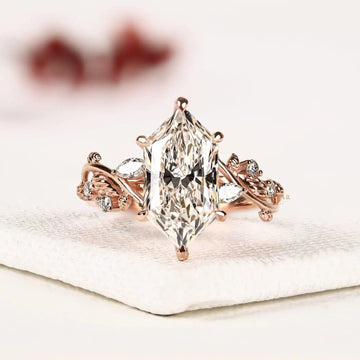 Nature Inspired Dutch Marquise Cut Lab Grown Diamond Engagement Ring