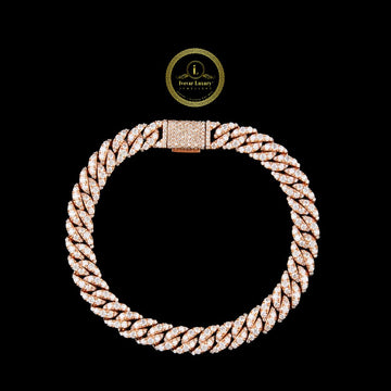 Round Cut Lab Grown Diamond Pave Thick Cuban Chain Bracelet