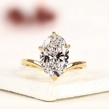 Oval Cut Cathedral Solitaire Lab Grown Diamond Engagement Ring