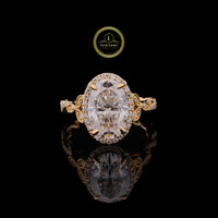 Oval Halo Lab Diamond Engagement Ring Twisted Rope Band