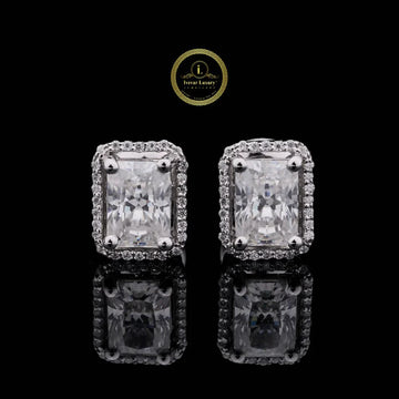 Timeless 3.00 CT Radiant Cut Lab Grown Diamond Halo Stud Earrings By Ivevar