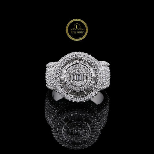 Elegant Round & Baguette Lab Grown Diamond Ring By Ivevar