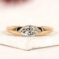 East West Marquise Cut Lab Grown Diamond Solitaire Ring