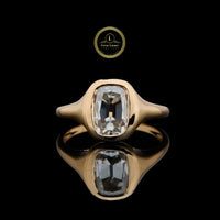 Bezel Set Cushion Cut Lab Grown Diamond Solitaire Ring