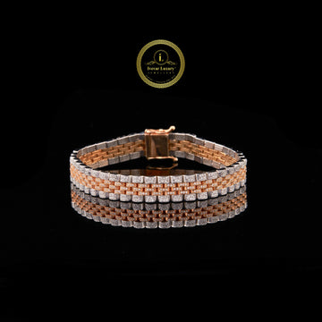 Triple Row Round Cut Moissanite Diamond Tennis Bracelet