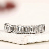 Emerald Cut Lab Grown Diamond Half Eternity Band