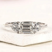 Emerald Cut Three Stone Lab Grown Diamond Ring