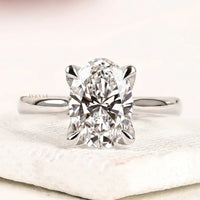 Oval Cut Moissanite Diamond Solitaire Engagement Ring