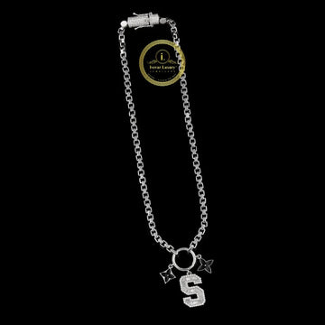 Hip Hop Moissanite Diamond Alphabet Pendant Chain By Ivevar