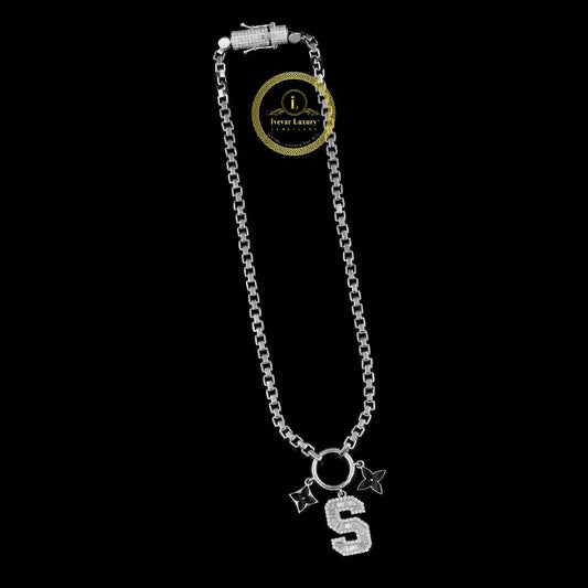 Hip Hop Moissanite Diamond Alphabet Pendant Chain By Ivevar
