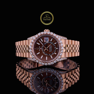 Round Cut Lab Grown Diamond Bezel GMT Automatic Watch with Jubilee Link Bracelet