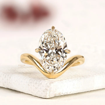 Oval Cut Hidden Halo Moissanite Diamond Engagement Ring