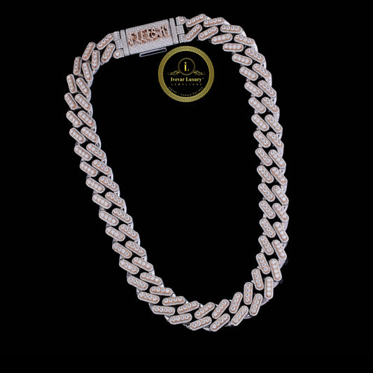 Iced Out Heavy Curved Choker Necklace Encrusted with Brilliant Cut Lab Grown Diamonds