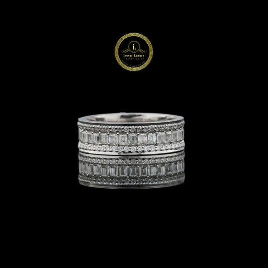 Baguette Lab Grown Diamond Eternity Band with Double Rows