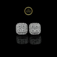 Elegant 2.00 TCW Round Cut Lab Grown Diamond Cluster Stud Earrings in White Gold By Ivevar