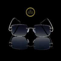 Rimless UV Protection Sunglasses with Smoke Blue Lenses