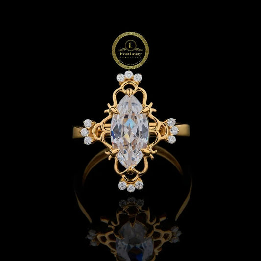 Vintage Inspired Lab Diamond Engagement Ring