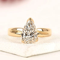 Pear Lab Grown Diamond Solitaire Teardrop Engagement Ring