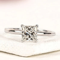 Princess Cut Lab Grown Diamond Solitaire Engagement Ring